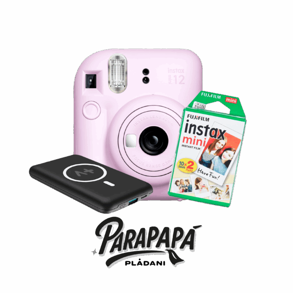 Combo Cámara Instantánea  Fujifilm instax Mini 12 + papel Fotográfico+ Powerbank  Smartbank 2X Magnética 10.000mah A+Sp