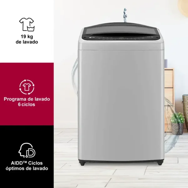 avadora LG Carga Superior 19Kg Smart Motión Plata  Sp - Image 3