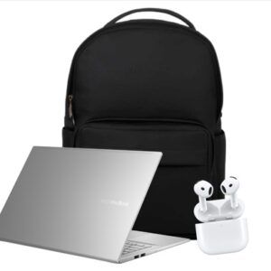 JORMANDS BLACK PREMIUM BACKPACK + ASUS VIVOBOOK 15 CI3 1315U RAM 12G SSD 512GB PANTALLA 15.6" NO SO - COLOR SILVER  +  ACCES AIRPODS 4 ACTIVE NOISE CANCELLATION